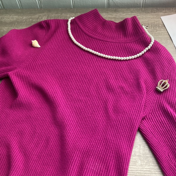 Magenta Turtle Neck Sweater (Long) - Picture 3 of 5